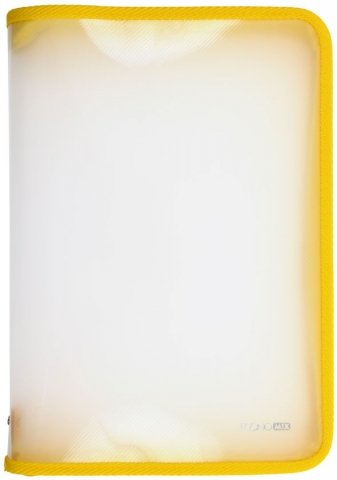 Папка пластиковая на молнии Economix, толщина пластика 0,5 мм, прозрачная с желтым