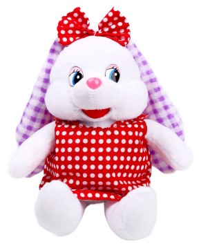Игрушка мягкая Sima-Land, 16 см, «Зайка бант в горох»