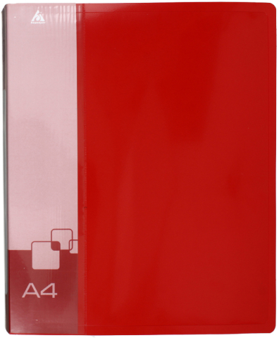 Папка пластиковая на 2-х кольцах «Бюрократ», толщина пластика 0,8 мм, красная