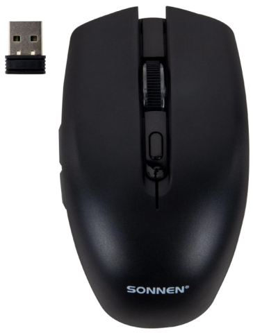 Мышь компьютерная Sonnen Q80, беспроводная, черная Мышь компьютерная Sonnen Q80, беспроводная, черная