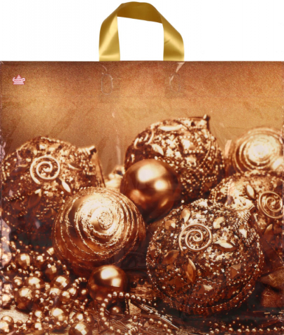 Пакет упаковочный «Тико-пластик. Новогодний», 43*42 см, «Бронзовые шарики»