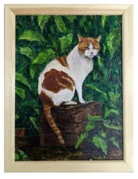 Картина Cat in Green (Джонс А.С.), 24*18 см, картон, масло (живопись) Картина Cat in Green (Джонс А.С.), 24*18 см, картон, масло (живопись)