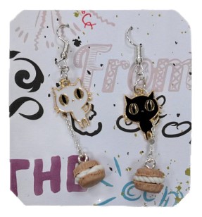 Серьги «Сладкие котики» (Сильченко А.С.), 6,5*2 см, металл, полимерная глина Серьги «Сладкие котики» (Сильченко А.С.), 6,5*2 см, металл, полимерная глина