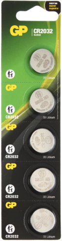 Батарейки литиевые дисковые GP CR2032, 3V, 5 шт.