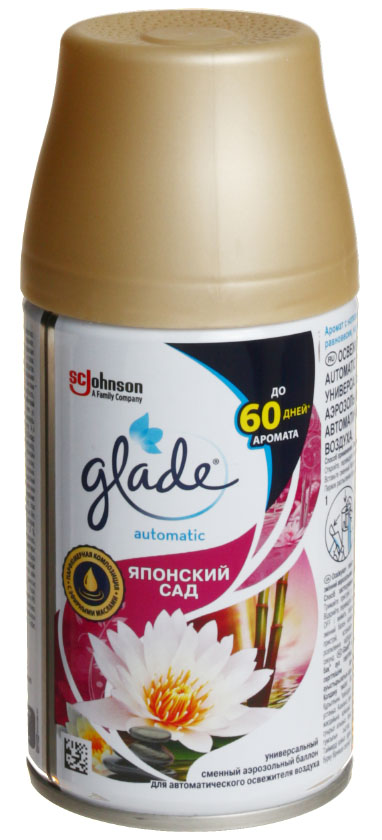 Сменный баллон к освежителю воздуха Glade Automatic, 269 мл, «Японский сад» Сменный баллон к освежителю воздуха Glade Automatic, 269 мл, «Японский сад»