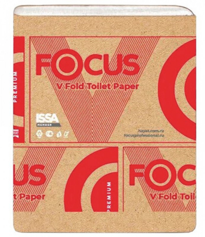 Бумага туалетная листовая Focus, 1 рулон, 23*10,8 см, 250 л., белая