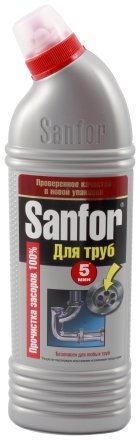 Средство для чистки канализационных труб Sanfor, 750 мл Средство для чистки канализационных труб Sanfor, 750 мл