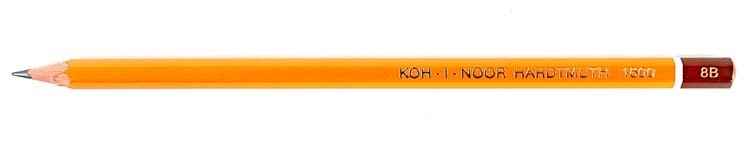 Карандаш чернографитный Koh-I-Noor 1500 твердость грифеля 8М, корпус желтый, с декоративным наконечником Карандаш чернографитный Koh-I-Noor 1500 твердость грифеля 8М, корпус желтый, с декоративным наконечником