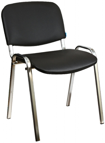 Стул офисный Helmi HL-F01 «Изо» Chrome для посетителей, обивка - черная искусственная кожа Стул офисный Helmi HL-F01 «Изо» Chrome для посетителей, обивка - черная искусственная кожа