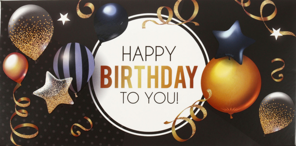 Открытка-конверт для денег «Золотая сказка» 166×82 мм, Happy Birthday To You, выборочный УФ-лак