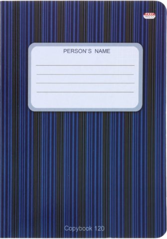 Тетрадь общая А5, 120 л. «Проф-Пресс», 140*200 мм, клетка, «В полоску черно-синяя»