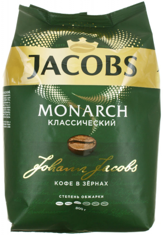 Кофе натуральный в зернах Jacobs Monarch «Классический», 800 г, среднеобжаренный Кофе натуральный в зернах Jacobs Monarch «Классический», 800 г, среднеобжаренный