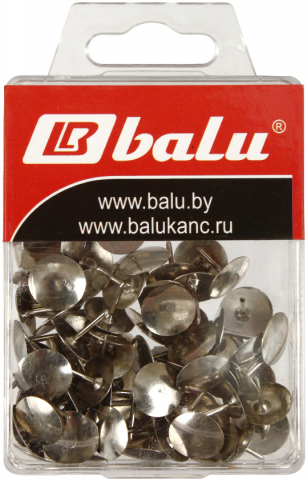 Кнопки Balu, диаметр 10 мм, 50 шт., серебристые