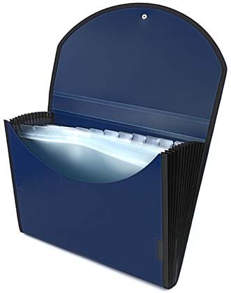 Папка пластиковая объемная 12 отделений Safe, 330*235*30 мм, синяя с узором Папка пластиковая объемная 12 отделений Safe, 330*235*30 мм, синяя с узором
