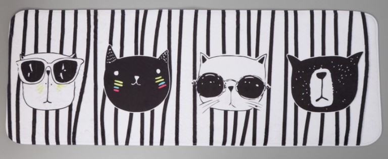 Коврик для дома «Доляна» (ПВХ, флис) 45×120 см, «Коты» Коврик для дома «Доляна» (ПВХ, флис) 45×120 см, «Коты»