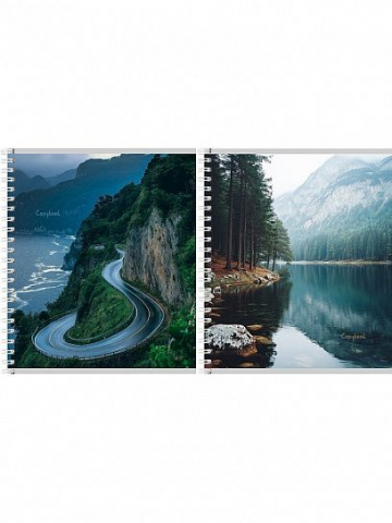 Тетрадь общая А5, 48 л. на гребне «Виды природы», 165*202 мм, клетка, ассорти