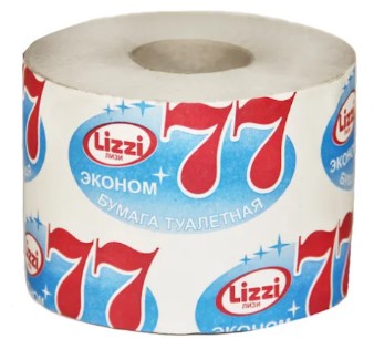 Бумага туалетная Lizzi, 1 рулон, ширина 80 мм, серaя