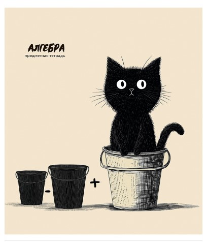 Тетрадь предметная А5, 48 л. на скобе Bad Cat, 165*205 мм, клетка, «Алгебра»