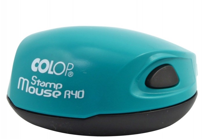 Полуавтоматическая оснастка Colop Stamp Mouse R40 для клише печати ø40 мм, корпус бирюзовый Полуавтоматическая оснастка Colop Stamp Mouse R40 для клише печати ø40 мм, корпус бирюзовый