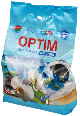 Порошок стиральный Optim Universal, 2,4 кг, «Орхидея» Порошок стиральный Optim Universal, 2,4 кг, «Орхидея»