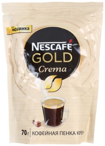 Кофе натуральный растворимый порошкообразный Nescafe Gold Crema, 70 г, в пакете