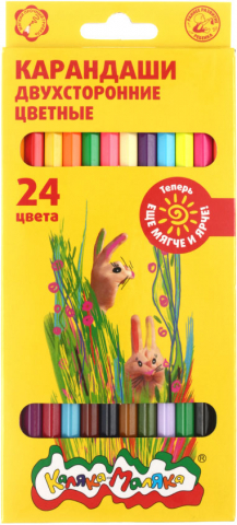 Карандаши цветные двусторонние «Каляка-Маляка», 24 цвета, 12 шт., длина 175 мм