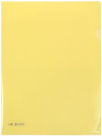 Папка-уголок пластиковая inФормат А4+, толщина пластика 0,18 мм, прозрачная желтая