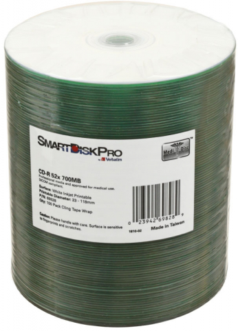 Компакт-диск CD-R SmartDisk Pro, 52х, 100 шт., в тубе