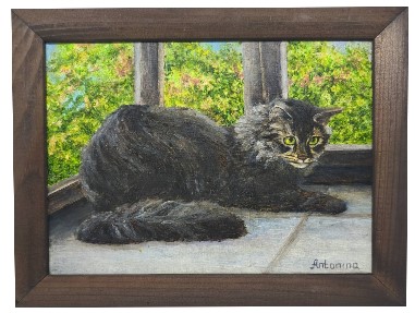 Картина «Кот» №2606 (Джонс А.С.), 17*24 см, холст, масло