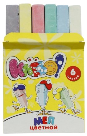Мелки белые «Клево», 6 шт., белые