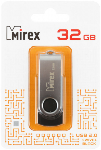 Флэш-накопитель Mirex Swivel, 32Gb, корпус черный