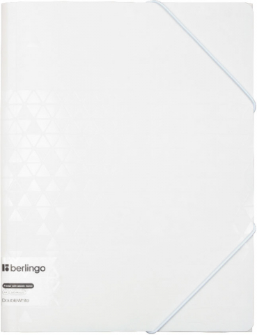 Папка пластиковая на резинке Berlingo DoubleWhite, толщина пластика 0,6 мм, белая