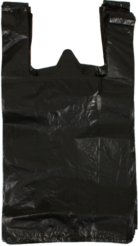 Пакет-майка «Комус» (ПНД), 30+18*56 см, 28 мкм, 100 шт., черные