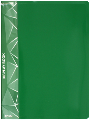 Папка пластиковая на 40 файлов «Бюрократ», толщина пластика 0,65 мм, зеленая