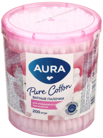 Палочки гигиенические Aura Beauty, 200 шт., в стакане