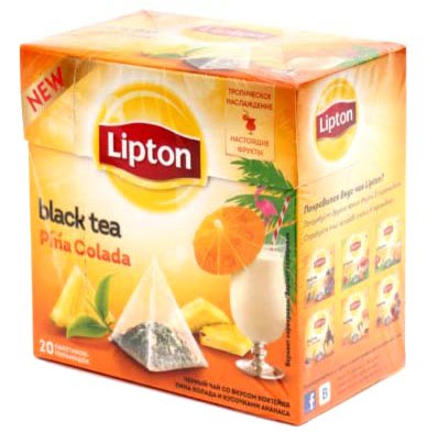Чай Lipton ароматизированный пакетированный, 36 г, 20 пирамидок, Pina Colada, черный чай
