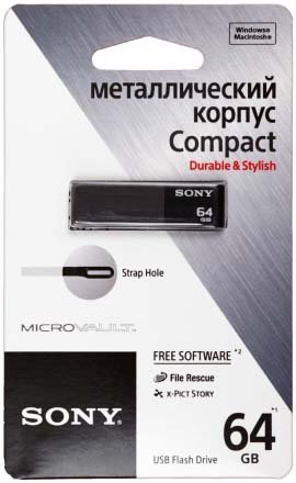 Flesh Nakopitel Sony Micro Vault Durable Stylish 64 Gb Korpus Chernyj Usm64w B