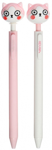 Ручка гелевая-прикол детская, «Котик», корпус ассорти, стержень синий (со спиннером)