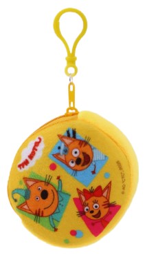 Кошелек детский для мелочи Sima-Land (плюш) 9×1 см, «Три кота», желтый Кошелек детский для мелочи Sima-Land (плюш) 9×1 см, «Три кота», желтый