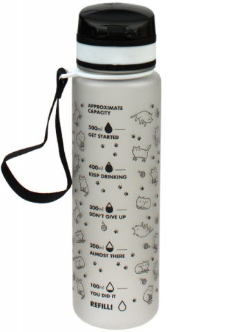 Бутылка для воды пластиковая Meshu, 600 мл, Nice Day, белая