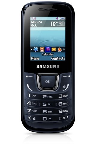 Телефон мобильный Samsung E1282, Black Blue, корпус черного цвета