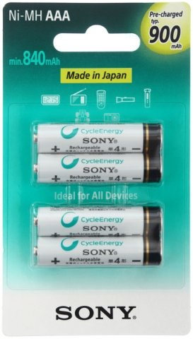 Аккумулятор Sony CycleEnergy, AAA, 1.2V, 900 mAh (4 шт. в упаковке) Аккумулятор Sony CycleEnergy, AAA, 1.2V, 900 mAh (4 шт. в упаковке)