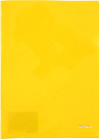 Папка-уголок пластиковая Berlingo А4+, толщина пластика 0,18 мм, прозрачная желтая