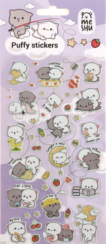 Наклейки объемные Meshu 10×23 см, Cute Kittens Наклейки объемные Meshu 10×23 см, Cute Kittens