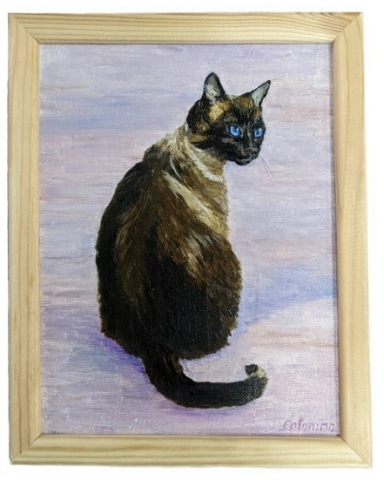 Картина Black Cat (Джонс А.С.), 18*24 см, картон, масло (живопись)