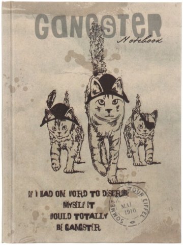 Книжка записная «Канц-Эксмо», 110*146 мм, 80 л., клетка, «Мода и стиль. Коты-гангстеры»