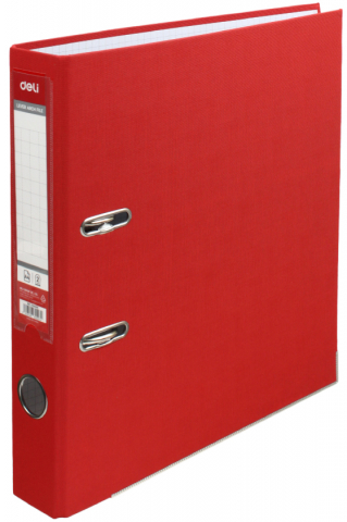 Папка-регистратор Deli «Эко» с односторонним ПВХ-покрытием корешок 50 мм, красный