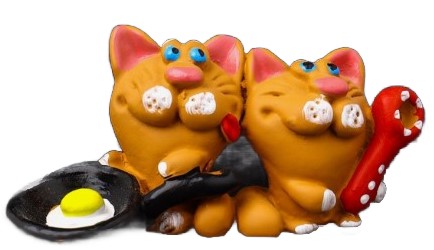 Сувенир полистоун Sima-Land, 3,2*7*2,6 см, «Два кота с яичницей»