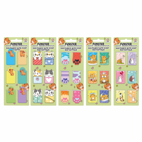 Закладки для книг магнитные Funster 6 шт., 35×25 мм, «Зверята», ассорти Закладки для книг магнитные Funster 6 шт., 35×25 мм, «Зверята», ассорти