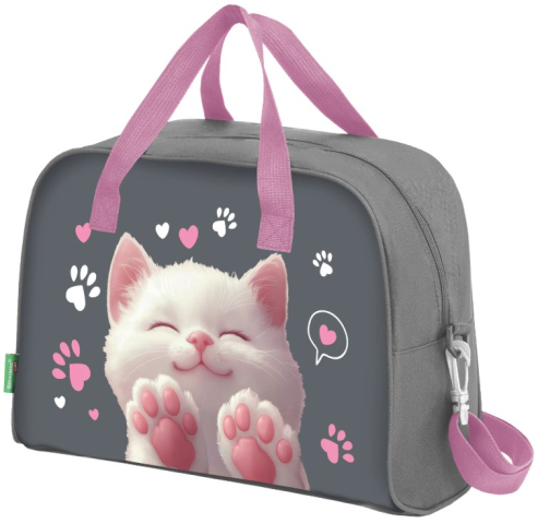 Шопер (сумка) Brauberg Kids для дополнительных занятий 350×250×150 мм, «Кот-мурлыка»